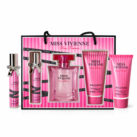Set Cadou Parfum Femei Miss Vivienne Wild Rose3 in 1