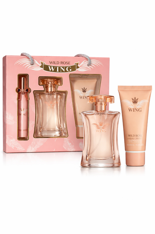 Set Cadou Parfum WILD ROSE WING 3 in 1